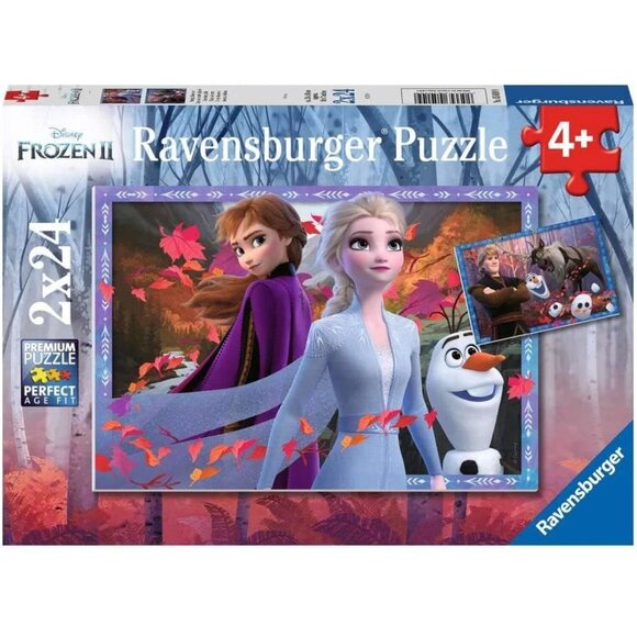 New sealed Ravensburger-2 X 24 Piece Puzzle Disney Frozen 2 - Frosty Adventures - Picture 1 of 16